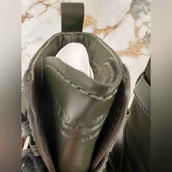 Prada Re-Nylon Metal Triangle Logo Mens Monolith Pouch Pocket Combat Boots US 11 - Picture 4 of 15